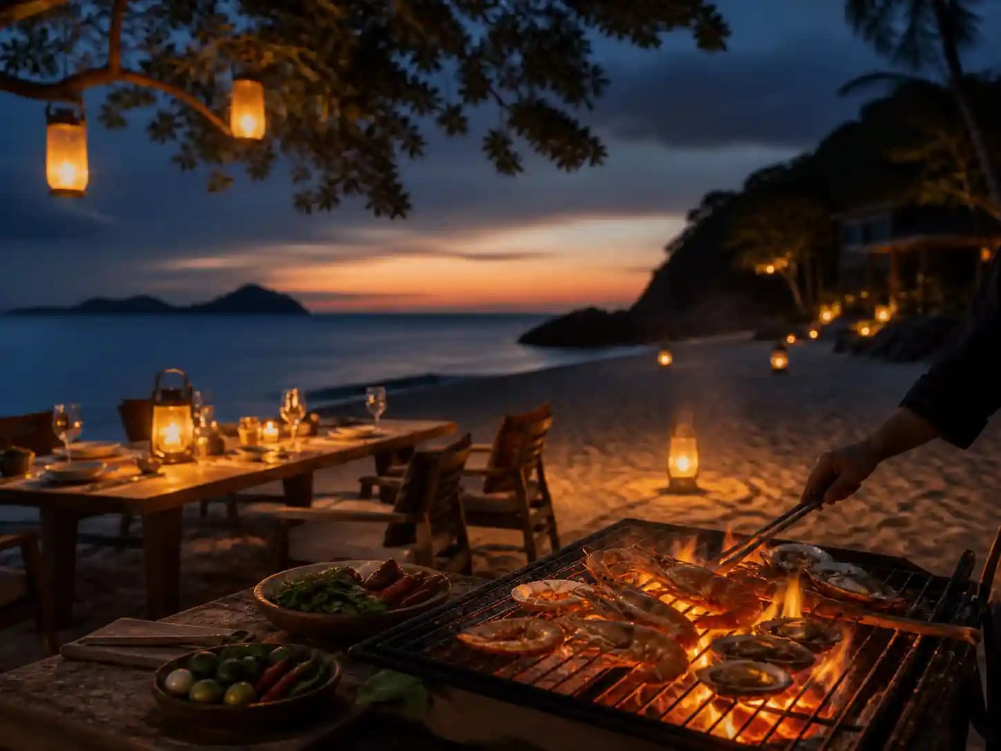 Tiệc BBQ ven biển và âm nhạc buổi tối tại Ninhvana